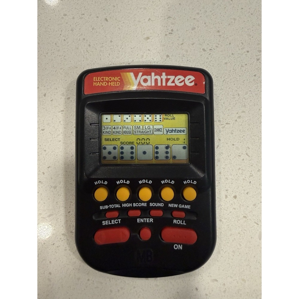 yahtzee handheld electronic game 1995 Milton Bradley